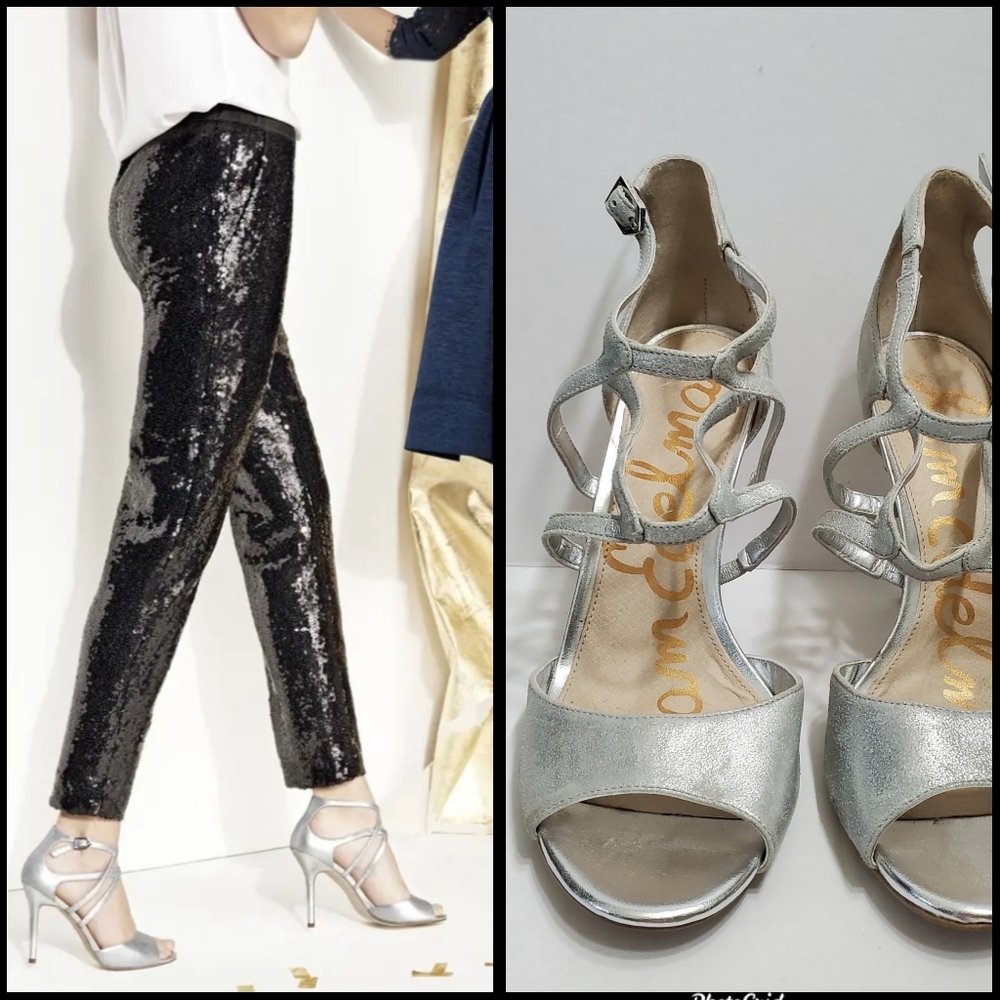Sam Edelman Aeryn' Silver 4" Heel Sandal Size 8